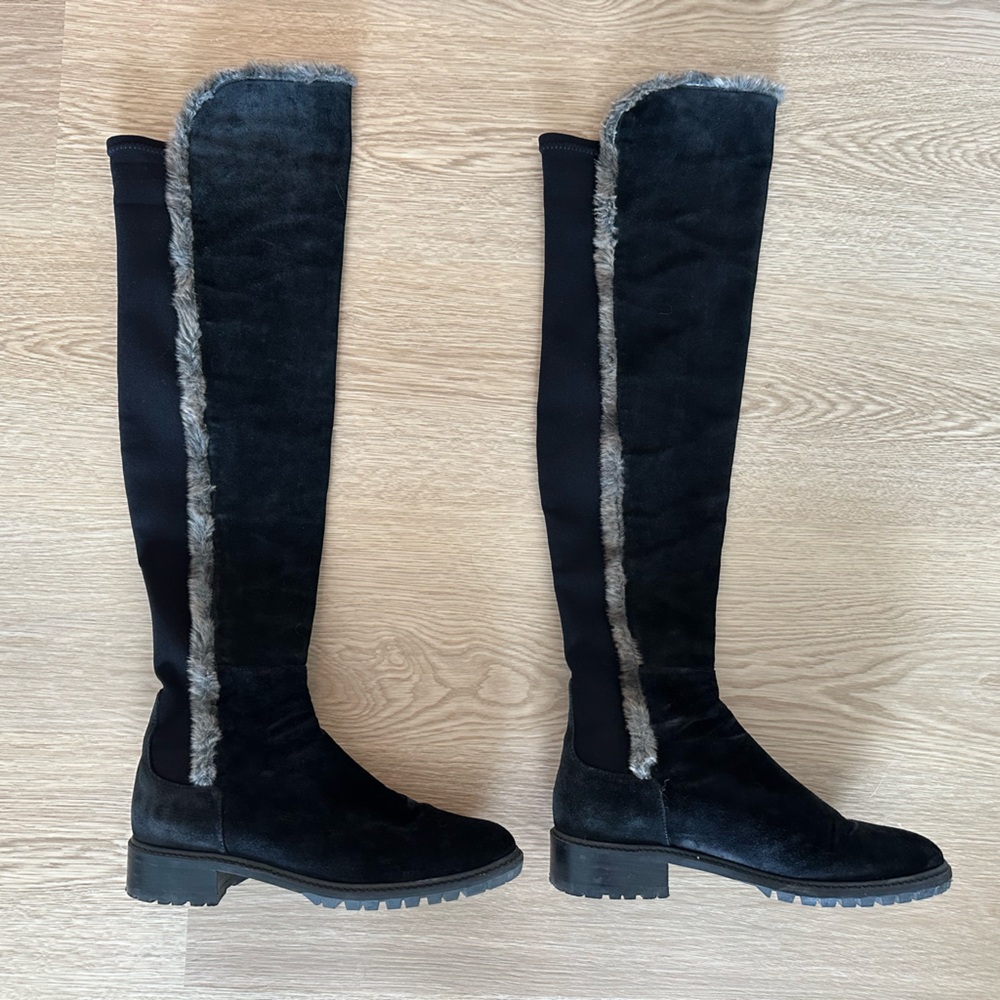stuart weitzman 5050 with fur trim